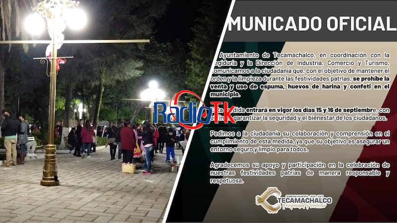 Prohíben las espumas, confetti y huevos de harina durante los festejos Patrios en Tecamachalco